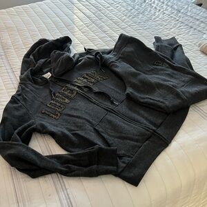 PINK  Victoria’s Secret dark gray sweatsuit